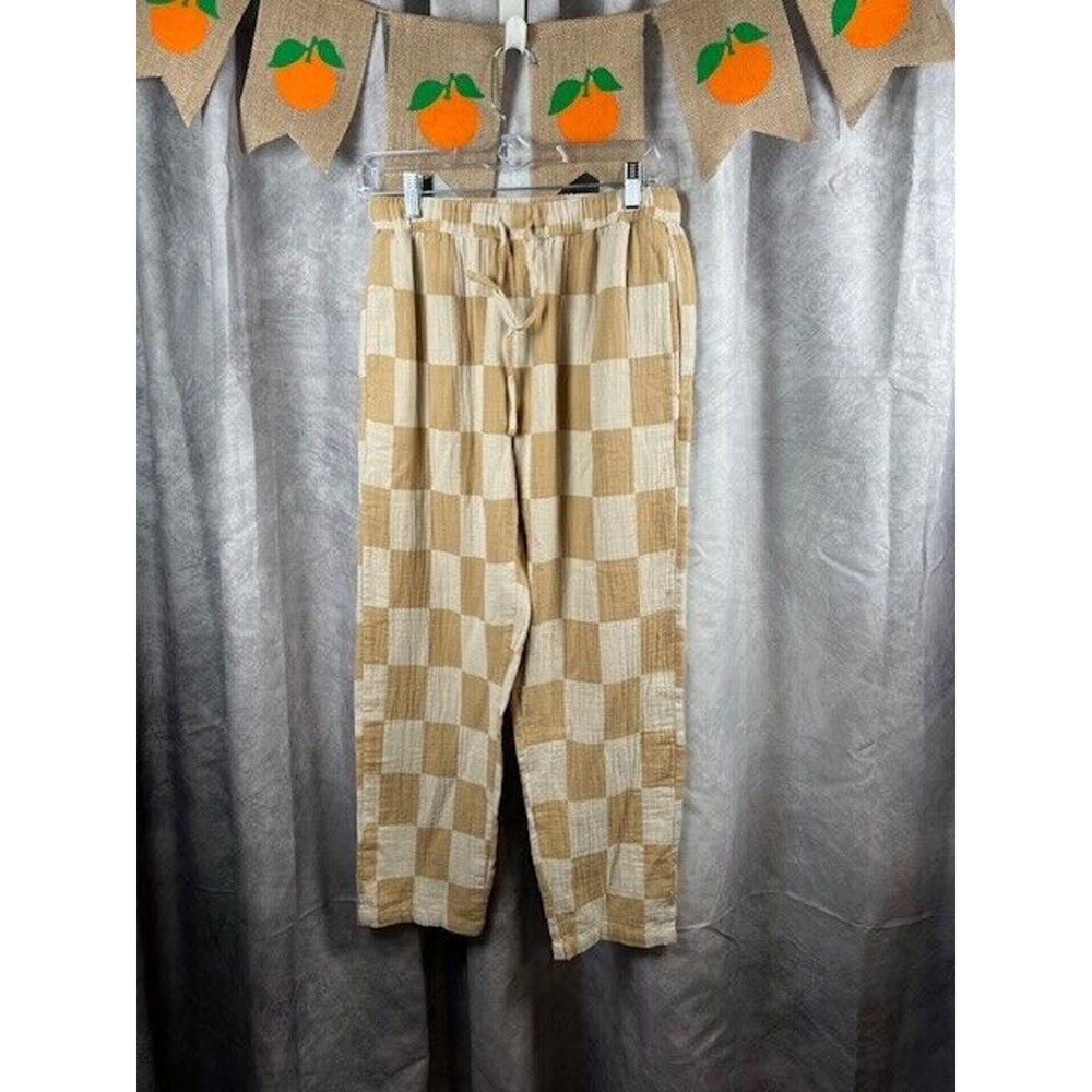Brixton Tan and Cream Wide Leg Pants